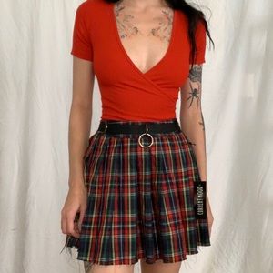 Plaid mini skirt